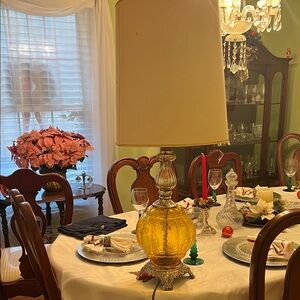 Vintage Amber Glass Table Lamp